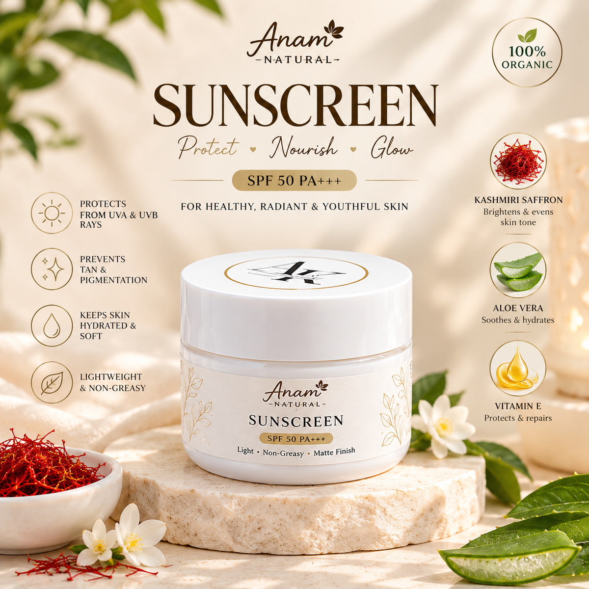 Organic Sunscreen 50gm